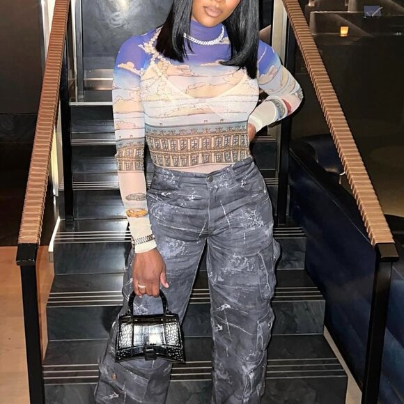 'MURCI' Cargo Trousers in Crater - size US 4 UK 8 - Picture 2 of 4